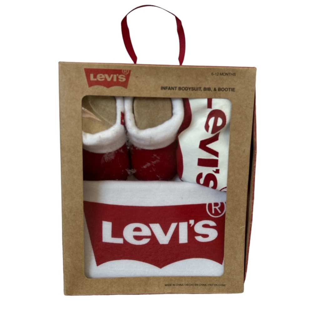 Levi’s | Infant Bodysuit, Bib, & Bootie 3-piece set | 6-12mo